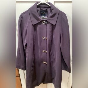 Plum London Fog Trench Coat With metal Silver Clasps 1X/1T, High Quality Jacket